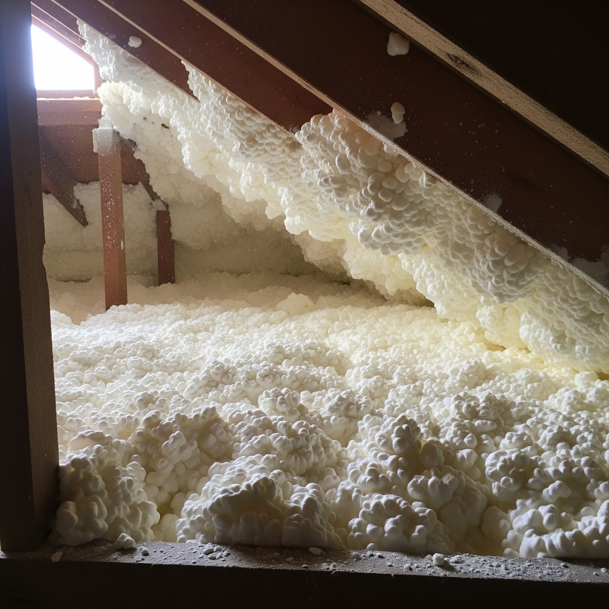 Open cell spray foam insulation texture